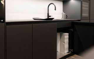 Matte Black Kitchen Cabinets for a Grayscale Kitchen